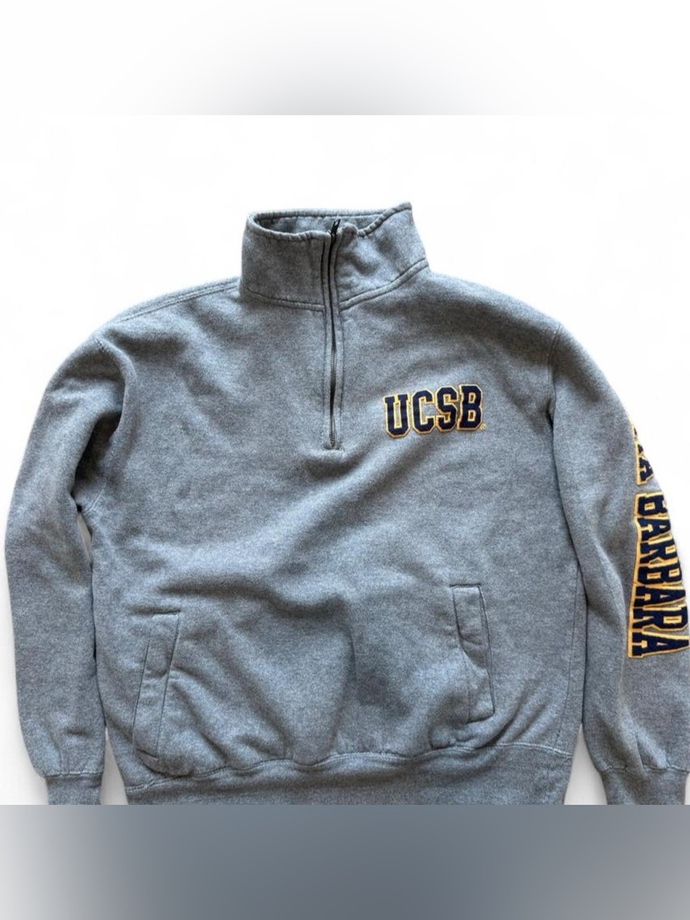 MV Sport Gray Half-Zip Pullover with UCSB Chest Logo